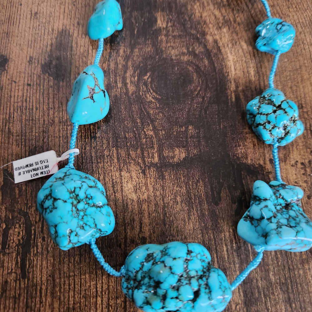 Turquoise Chunky Beaded Necklace